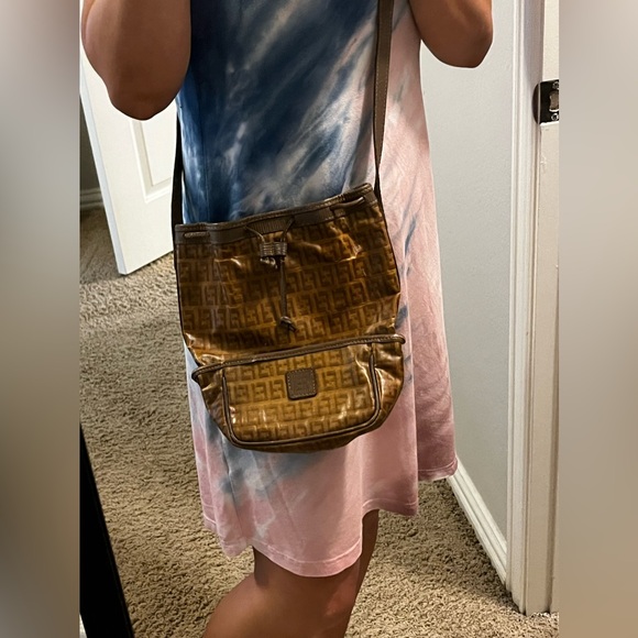 Fendi Tan and Brown Logo Crossbody Bag - Picture 8 of 13